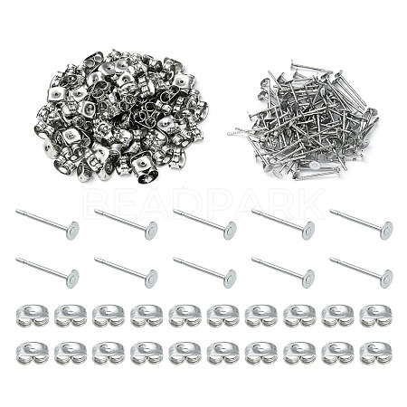 100Pcs 304 Stainless Steel Stud Earring Findings STAS-YW0001-43G-1