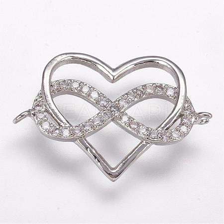 Brass Micro Pave Cubic Zirconia Links ZIRC-G095-43P-1