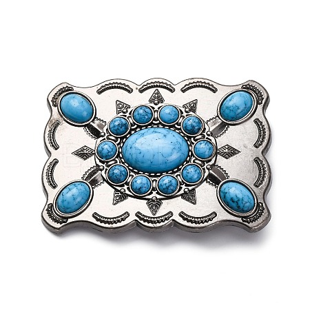 Bohemia Synthetic Turquoise Belt Buckle for Men FIND-WH0156-44-1
