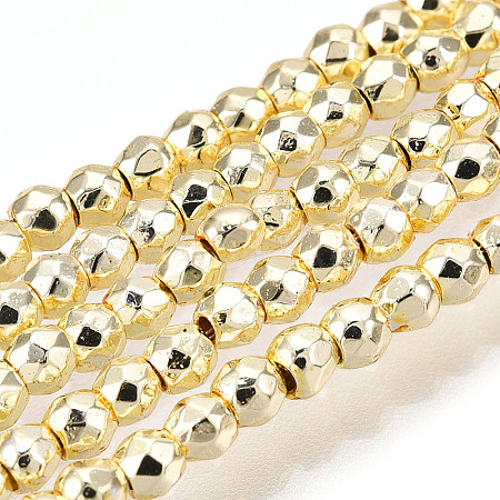 Electroplate Non-magnetic Synthetic Hematite Bead Strands G-Q465-12G-1