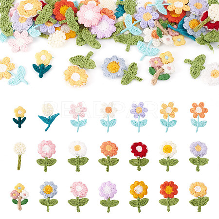 42Pcs 21 Styles Flower Computerized Embroidery Cloth Patches PATC-TA0001-27-1