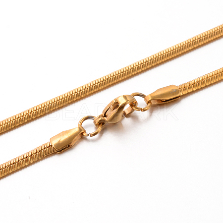 304 Stainless Steel Herringbone Chain Necklaces STAS-M174-015G-03-1