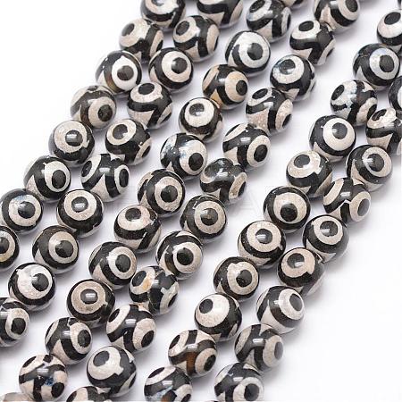 Tibetan Style 3-Eye dZi Beads G-K166-01-8mm-L2-01-1