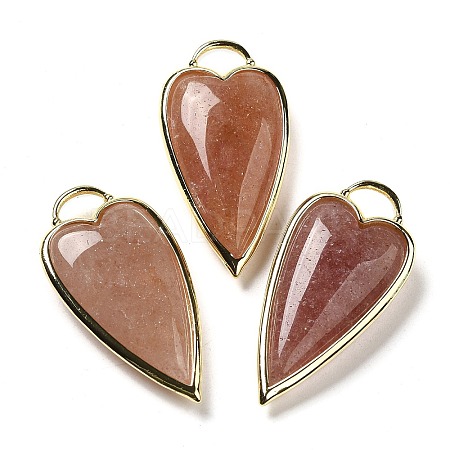 Natural Strawberry Quartz Pendants G-K347-01G-05-1