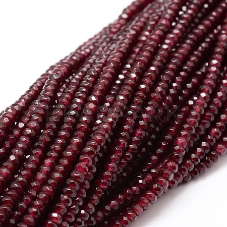 Dyed Natural Malaysia Jade Rondelle Beads Strands X-G-E316-2x4mm-10-1