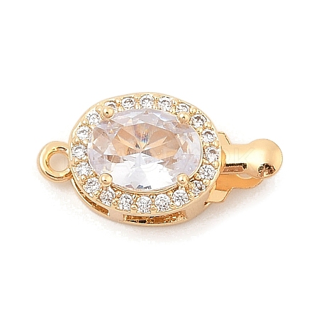 Brass Micro Pave Cubic Zirconia Box Clasps KK-C080-12G-01-1