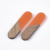Transparent Resin & Walnut Wood Cabochons RESI-Q210-014A-B03-2