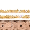 Electroplate Transparent Glass Beads Strands EGLA-Q139-01A-A03-4
