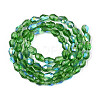 Transparent Electroplate Glass Beads Strands EGLA-N023-6x8mm-A09-2