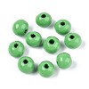 Spray Painted Round Natural Schima Wood Beads WOOD-A018-8mm-08-1