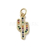 Real 18K Gold Plated Brass Pave Cubic Zirconia Pendants KK-M283-05C-G-1