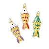 Sea Animals Brass Enamel Pendants KK-B155-02B-G-1