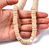 Flat Round Handmade Polymer Clay Beads CLAY-R067-10mm-53-7
