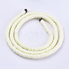 Flat Round Handmade Polymer Clay Bead Spacers CLAY-R067-4.0mm-21-2