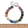 Chakra Dyed Round Natural Lava Rock Beaded Bracelets GG-CBA922D-03-5