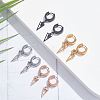 ANATTASOUL 16Pcs 4 Colors 304 Stainless Steel Hollow Triangle Dangle Hoop Earrings with 316 Stainless Steel Pins EJEW-AN0003-66-5