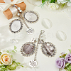 Flat Round & Heart & Oval Alloy Pendant Decorations HJEW-AB00498-5