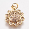 Brass Micro Pave Cubic Zirconia Charms ZIRC-E147-34G-1