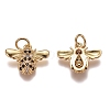 Brass Micro Pave Cubic Zirconia Charms ZIRC-G153-31G-1