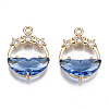 Faceted Transparent Glass Pendants X-GLAA-T020-18A-1