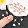 SHEGRACE Brass Pave Cubic Zirconia Flat Round Connector Charms XGRQ2O042-435B-G-5
