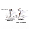 Rhodium Plated Platinum 925 Sterling Silver Micro Pave Cubic Zirconia Front Back Stud Earrings AY7937-2-4