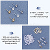 Unicraftale 60Pcs Square & Heart 304 Stainless Steel Ear Stud Components DIY-UN0002-76-5