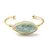 Natural Amazonite Horse Eye Wrapped Cuff Bangle G-D458-02G-06-RS-2