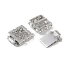 Rack Plating Brass Micro Pave Clear Cubic Zirconia Box Clasps KK-G494-05P-2