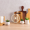 1 Set Wooden Carved Cup Mats WOOD-BC0001-26-5