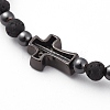 Natural Lava Rock Beads Stretch Bracelets BJEW-JB04802-4