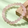 Grade A Natural Rose Quartz Round Beads Stretch Bracelets for Women BJEW-L712-B02-8mm-3