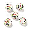 Printed Wood European Beads WOOD-G022-04C-1