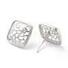 Clear Cubic Zirconia Stud Earrings EJEW-B010-01-2