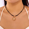 Bohemian Zinc Alloy Enamel with Crystal Rhinestone Sun Pendant Necklaces FS-WG8769D-02-3
