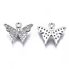 Brass Micro Pave Clear Cubic Zirconia Charms ZIRC-S069-022P-2