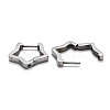 Tarnish Resistant 304 Stainless Steel Star Huggie Hoop Earrings STAS-J033-06P-3