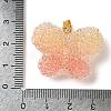 Transparent Resin Dotted Rhinetone Pendants RESI-N040-02G-RS-4