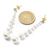 Shell Pearl Long Tassel Dangle Stud Earrings EJEW-TA00242-3