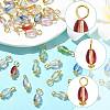 20Pcs 10 Colors Transparent Glass Pendants PALLOY-FS00073-2