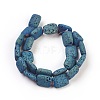 Electroplated Natural Lava Rock Bead Strands G-E497-J-2