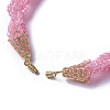 Glass Seed Beads Beaded Necklaces NJEW-E136-05-3