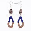 Resin & Wood Dangle Earrings EJEW-JE03469-02-2