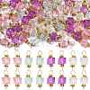 100Pcs Clear Acrylic Faceted Cube Connector Charms PALLOY-FS00042-01-3