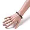 Natural Black Agate Stretch Bracelets BJEW-JB04813-01-3