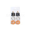 Halloween BOO Word Acrylic Dangle Stud Earrings FS-WG95590-01-3