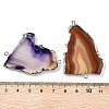 Natural Agate Dyed Nuggets Connector Charms G-Q016-01-3