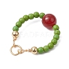 5Pcs 5 Colors Natural Carnelian(Dyd & Heated) and Dyed Synthetic Turquoise Pendants PALLOY-JF03191-5