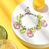 Glass & Resin & Acrylic Flower Charm Bracelet BJEW-JB09435-01-2