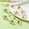 Ion Plating(IP) 304 Stainless Steel Leaf Cuff Ring Components STAS-Z086-02G-3